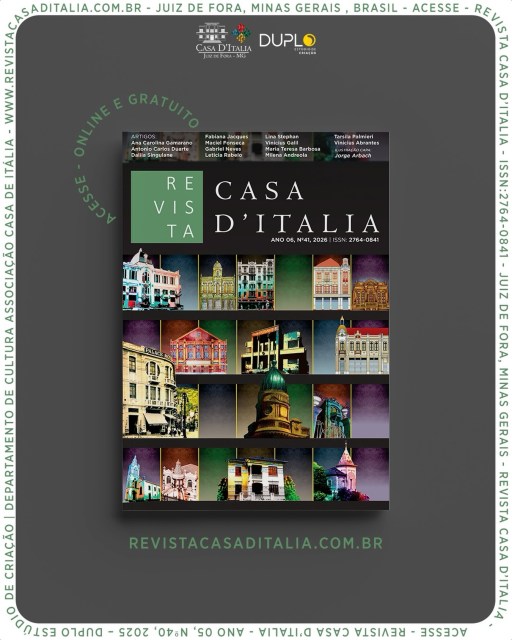 O volume 41 da Revista Casa D’Italia já está disponível em nosso novo site próprio! www.revistacasaditalia.com.br (Acesse clicando em nossa bio).

Nesta edição, mergulhamos na trajetória de Raphael Arcuri, arquiteto italiano cuja obra está profundamente ligada à história da Casa D’Italia e ao patrimônio arquitetônico de Juiz de Fora. Contamos com artigos de Ana Carolina Gamarano Moreira, Gabriel Neves, Vinícius Martins Galil, Maria Teresa Gomes Barbosa, Maciel Fonseca, Dalila Varela Singulane, Antonio Carlos Duarte, Fabiana Jacques, Milena Andreola de Souza, Letícia Rabelo dos Santos, Vinicius Villani Abrantes, Lina Malta Stephan e Tarsila Palmieri.

A capa é assinada por Jorge Arbach e parceiros, o editorial por Leticia Rabelo, a diagramação por Thaiana Fernandes e a coordenação geral por Rafael Moreira e Paola Frizero.

Uma realização conjunta do DUPLO Estúdio de Criação em parceria com o Departamento de Cultura da Associação Casa de Itália.

#revistacasaditalia #raphaelarcuri #revista #juizdefora #culturaitaliana